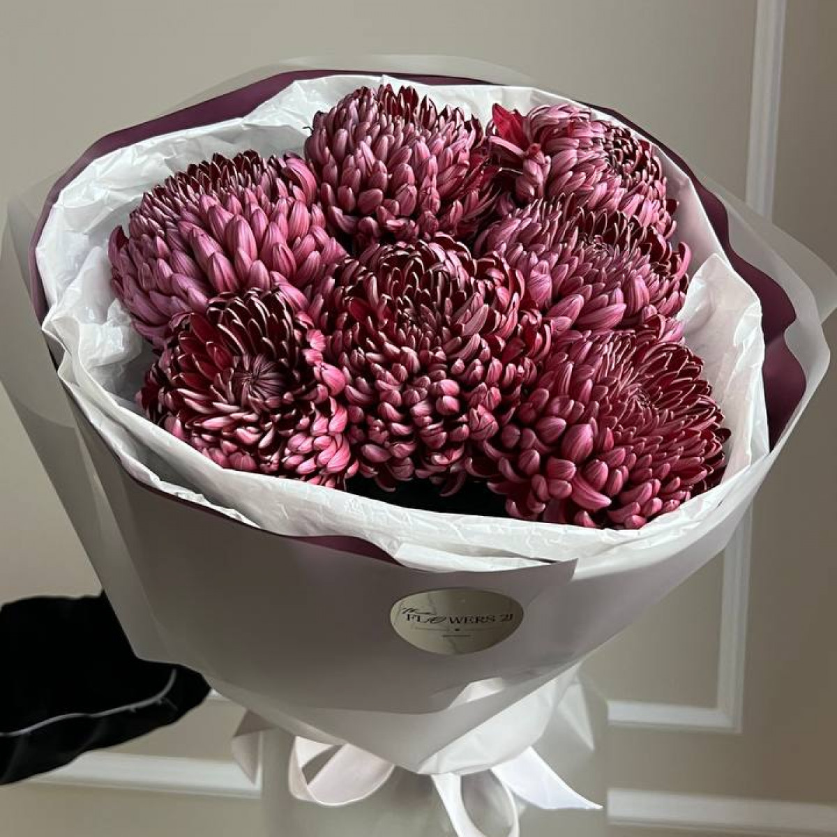 Моно букет из хризантем (прeдзaказ)