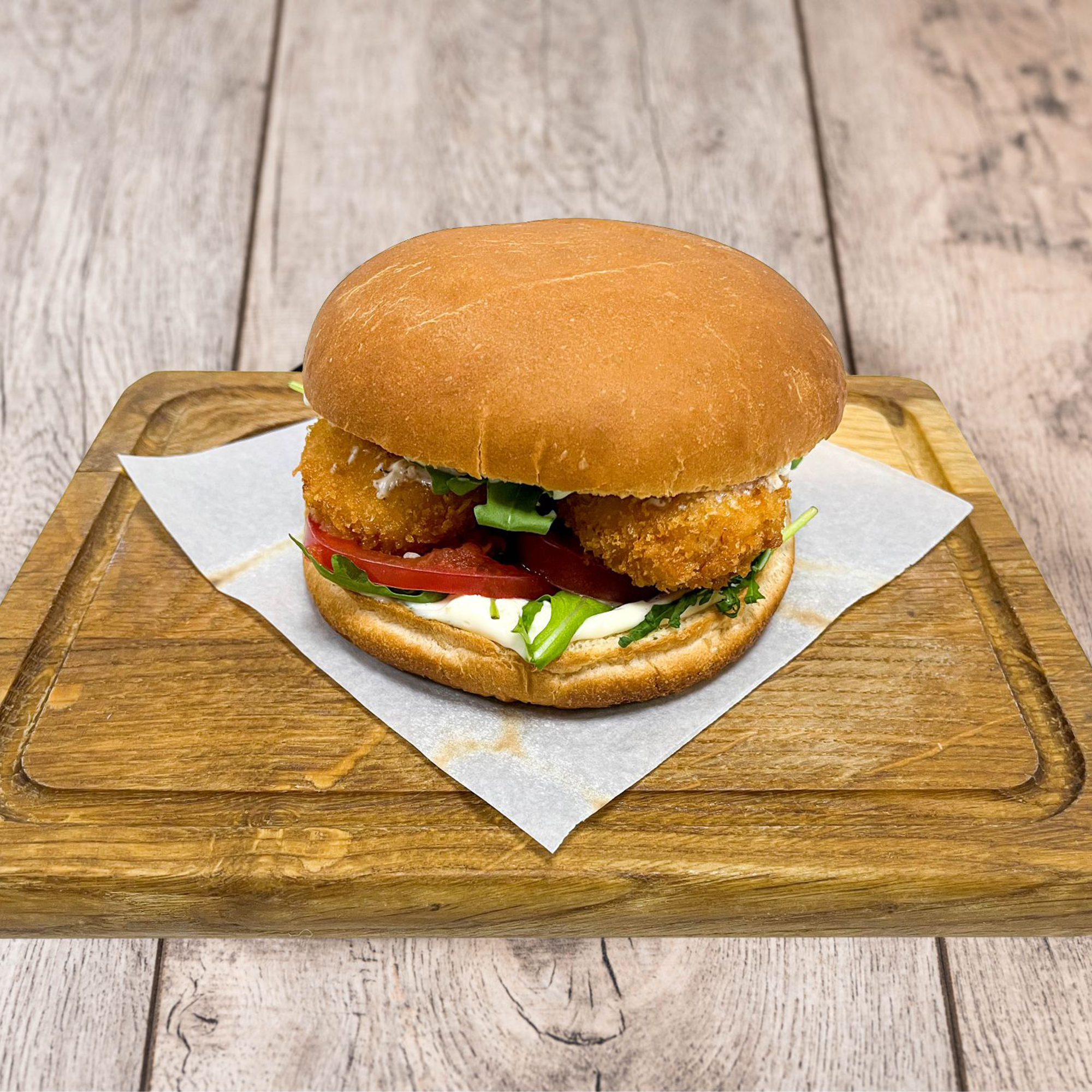 Бургер с хрустящей креветкой