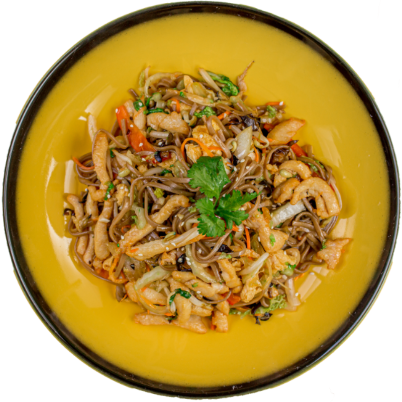 Лапша гречневая с курочкой и овощами