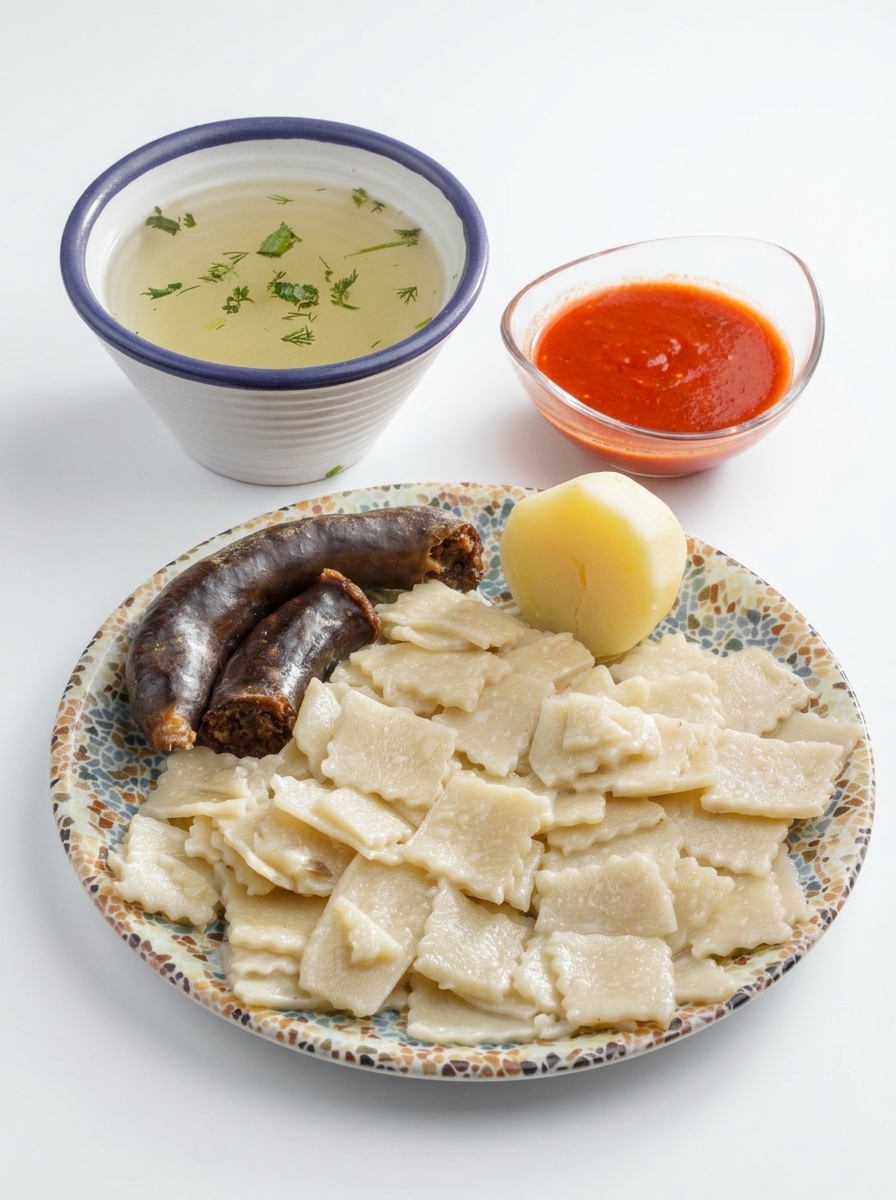Хинкал тонкий с сушеной колбасой