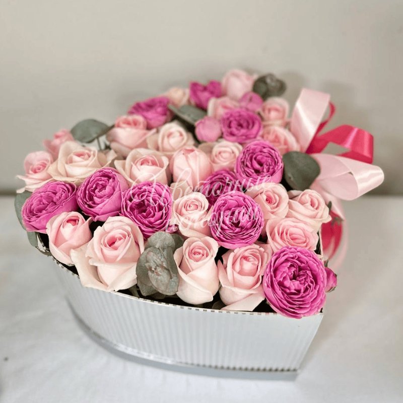 Композиция в коробке «Мое сердце - тебе»