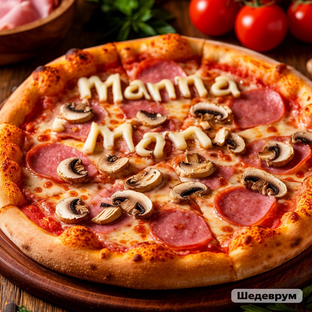 Пицца 15 см Ветчина и грибы