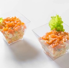 Салат оливье с сёмгой (фуршет)
