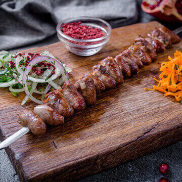 Шашлык из куриных сердец