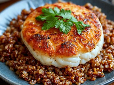 Котлета рыбная с гречкой