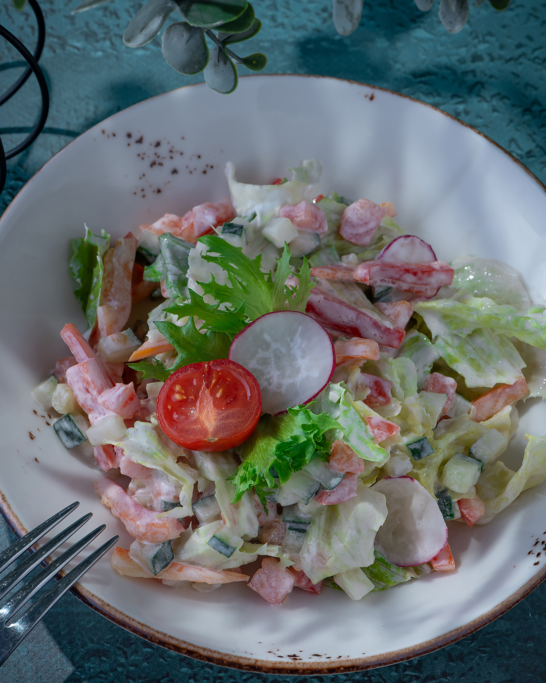 Овощной салатик со сметаной