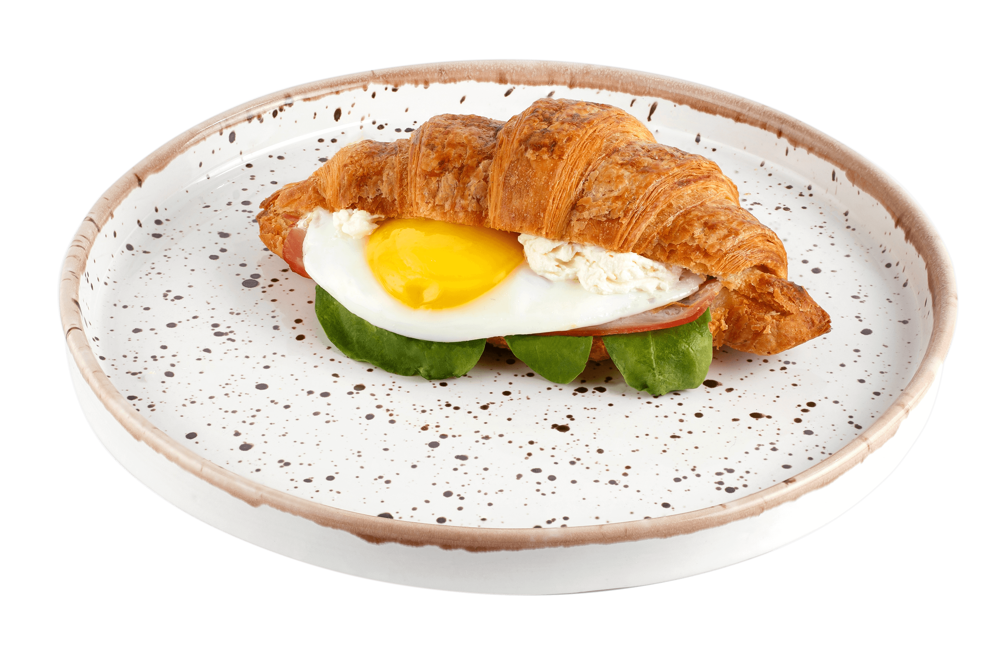 Круассан с беконом и яйцом