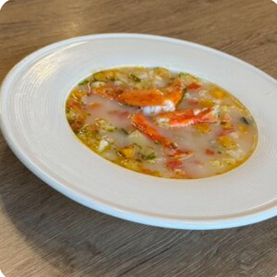 Суп-крем из осенних даров с камчатским крабом