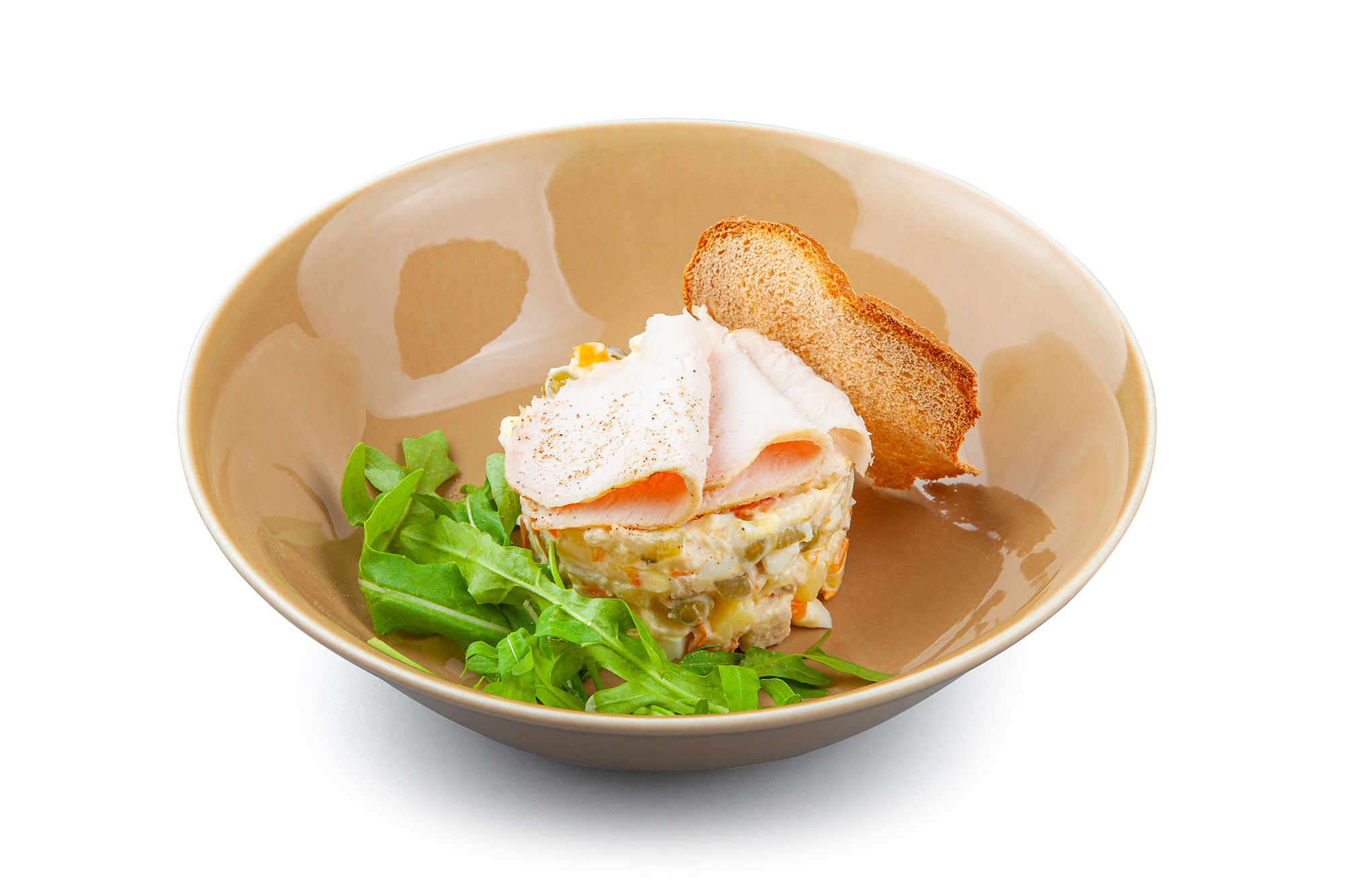 Салат Оливье с курицей
