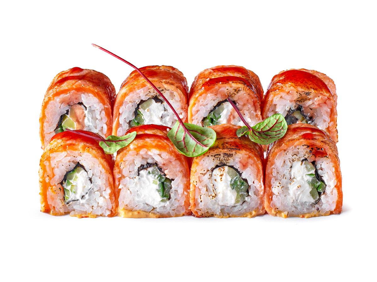 Ролл Филадельфия с опаленным лососем 250гр NEW