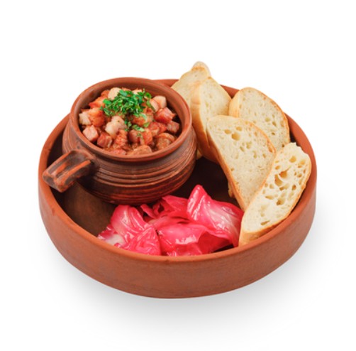 Лобио с беконом и капустой по-гурийски