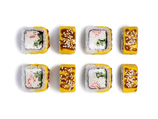 Запечённый ролл Ямайка с крабом 