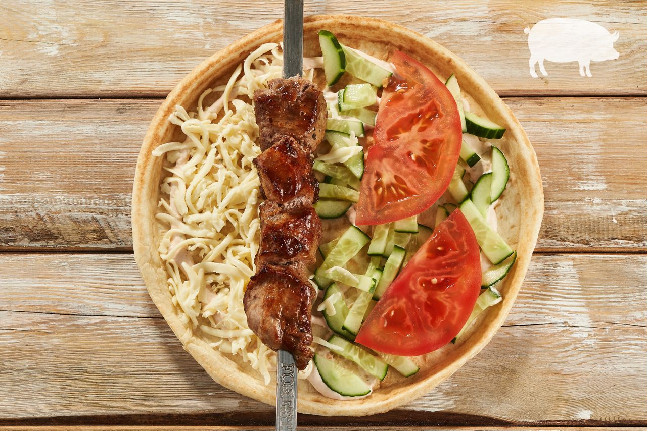 Закрытая пицца (свинина)