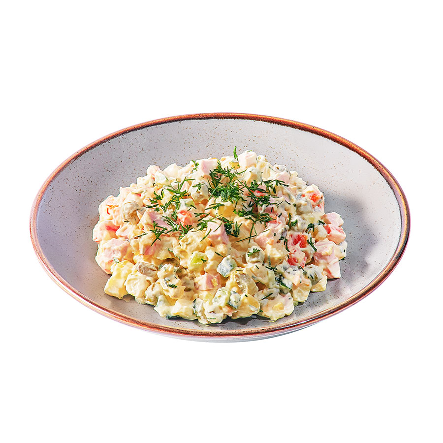 Оливье с колбасой