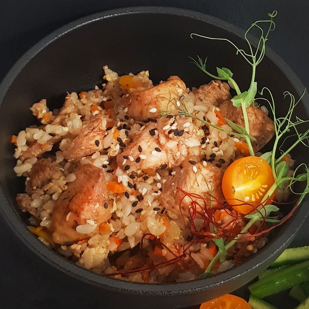 Тяхан с курицей