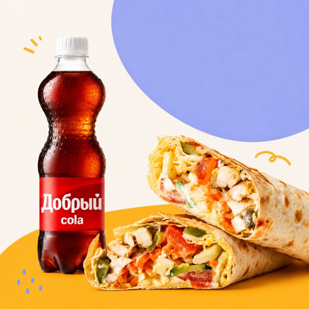 Комбо Шаурма Средняя Фитнес и Кола без сахара