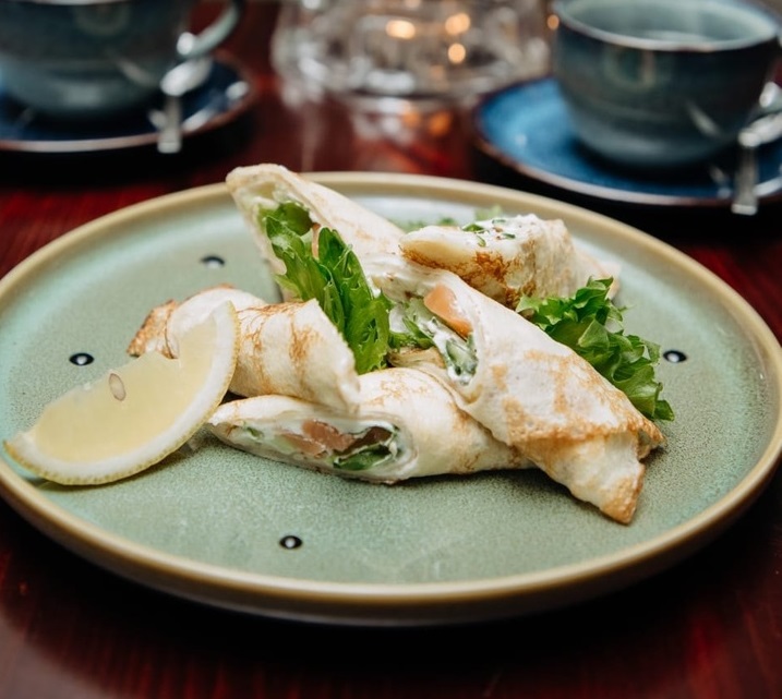 Блины с лососем