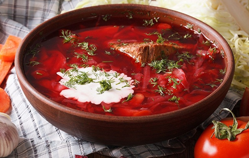 Борщ с курицей