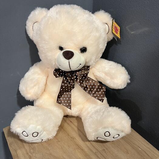 Мишка с бантиком 30 см