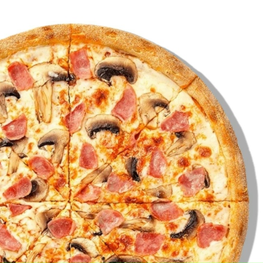 Грибы и ветчина 33см