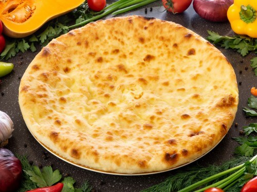 Пирог с курятиной, грибами и сыром 32см