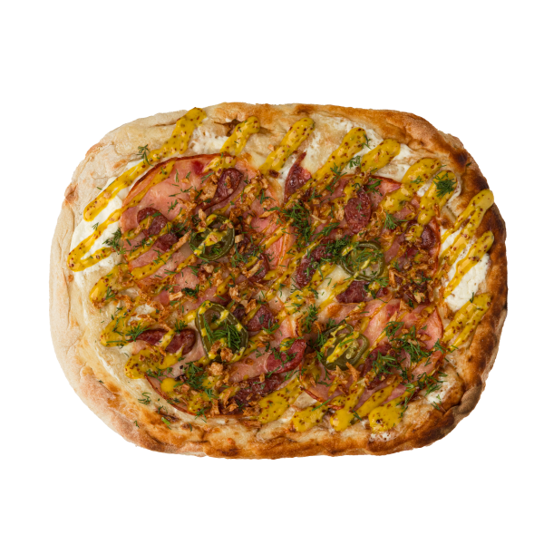 Римская с колбасками и ветчиной