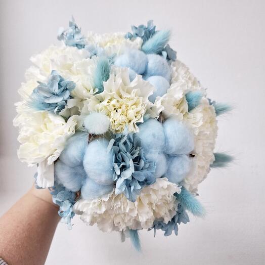 Букет невесты «Лагуна» + бутоньерка + аквабокс и переноска