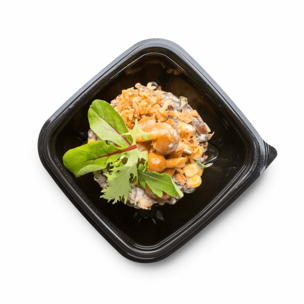 Салат с бастурмой, грибами и кукурузой