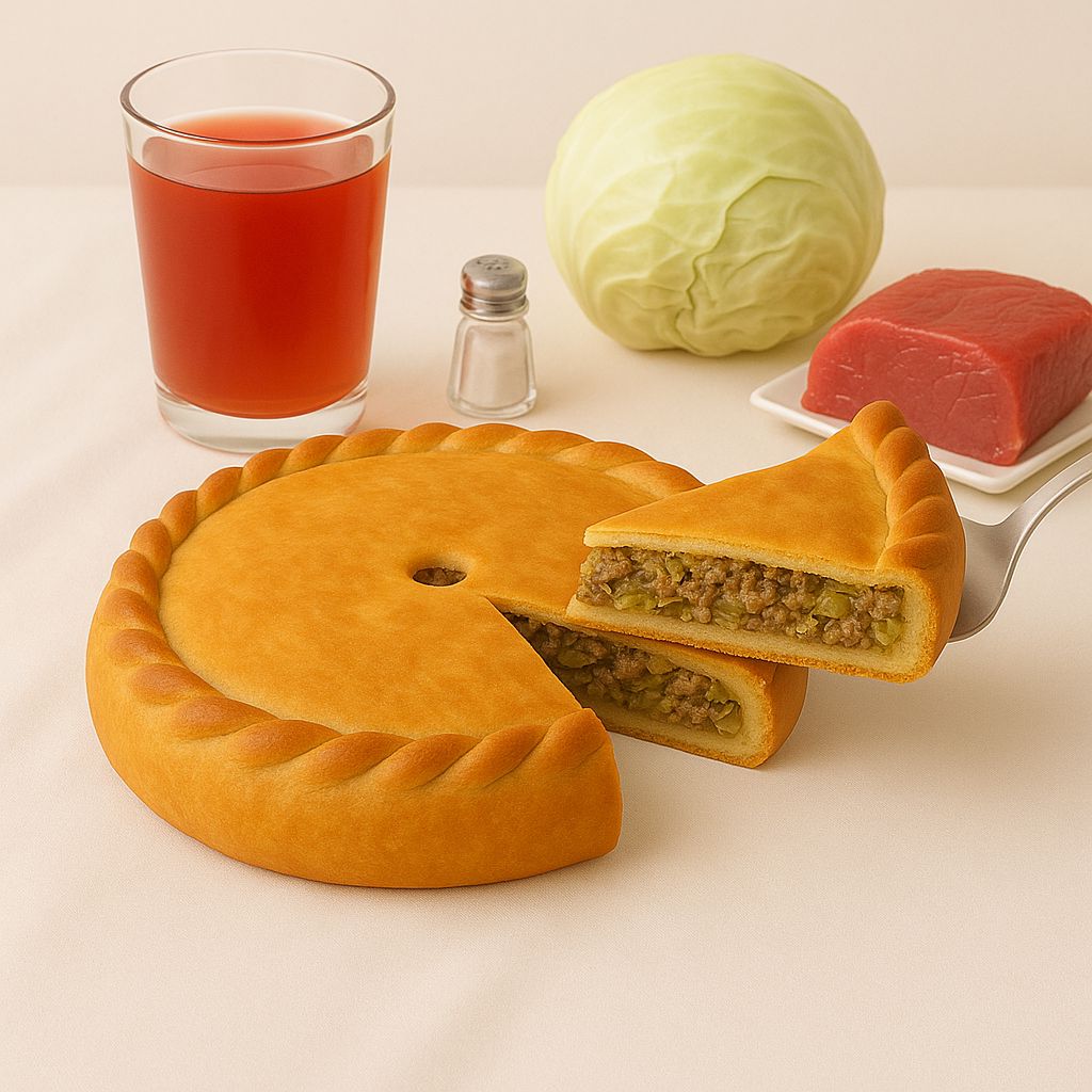 С говяжим фаршем и капустой, средний