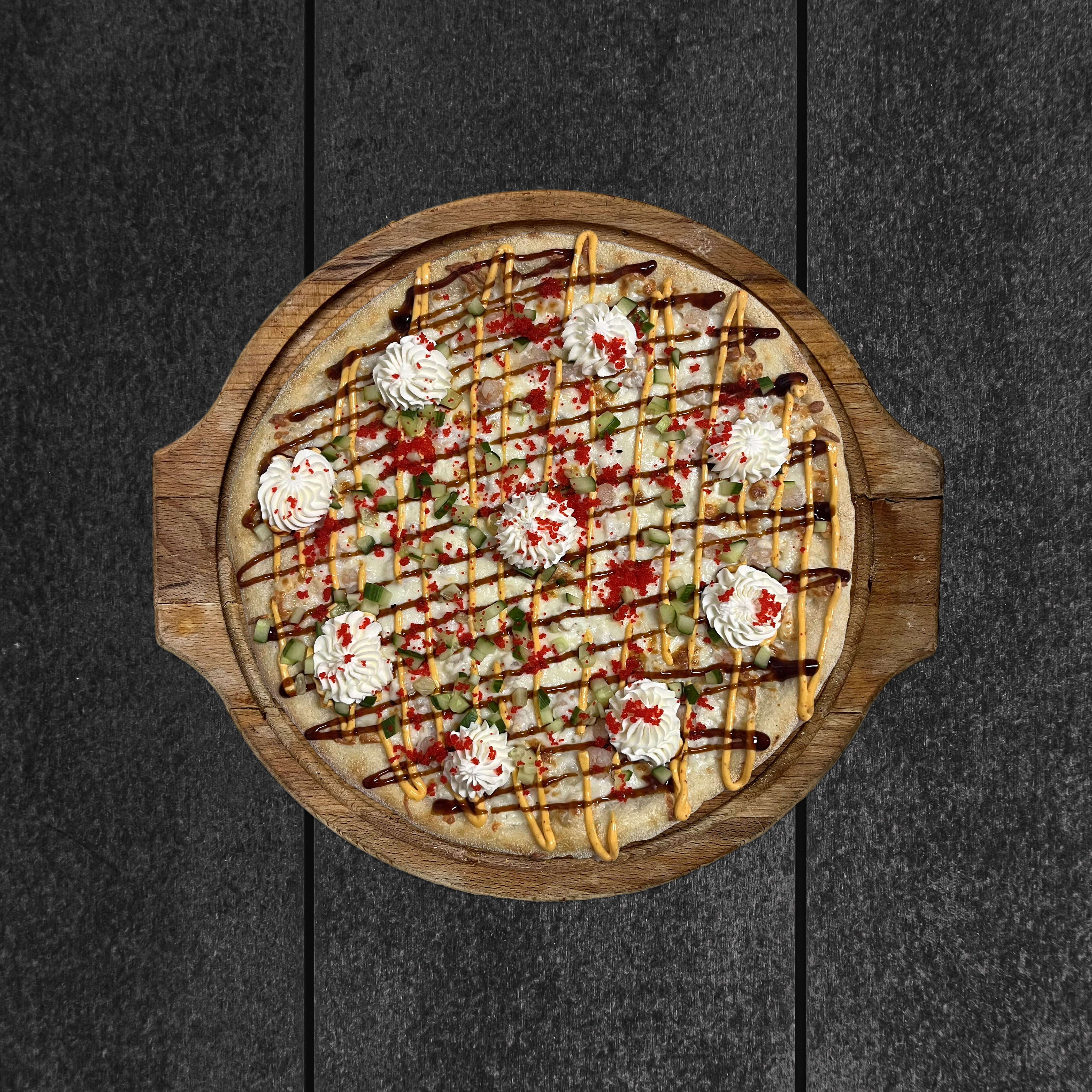 С креветками и творожным сыром