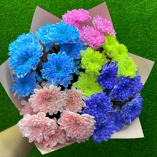 Букет из 5 махровых хризантем Алтай