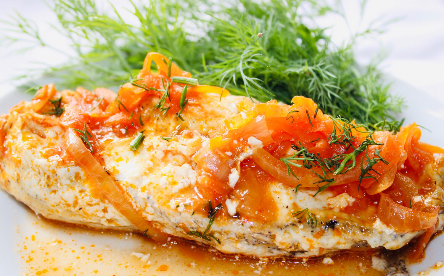 Рыба запеченная с овощами