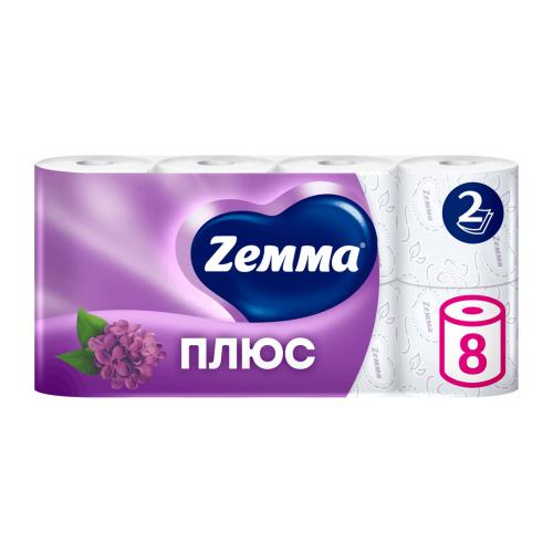 Туалетная бумага Zemma Плюс Сирень 2 слоя 8 рулонов в ассортименте