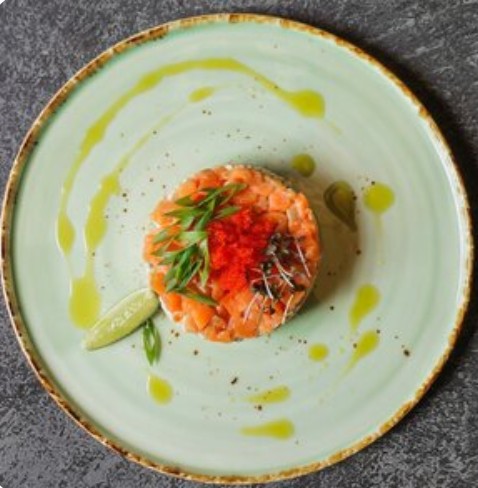 Оливье с форелью