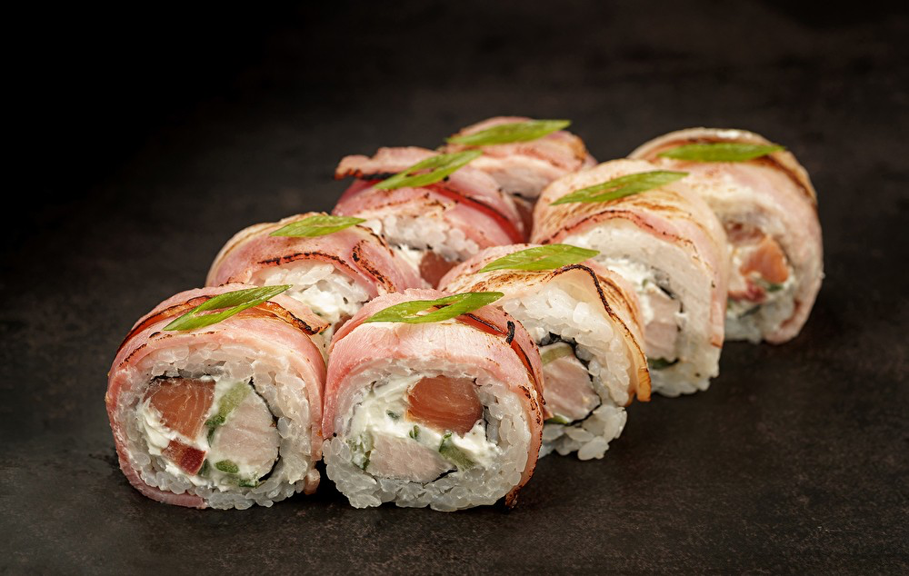 Опаленный бекон-копченый лосось