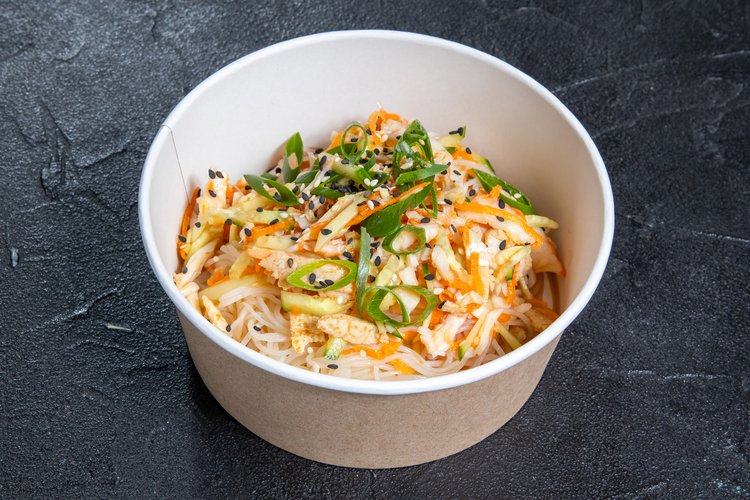 Фунчоза с креветками.