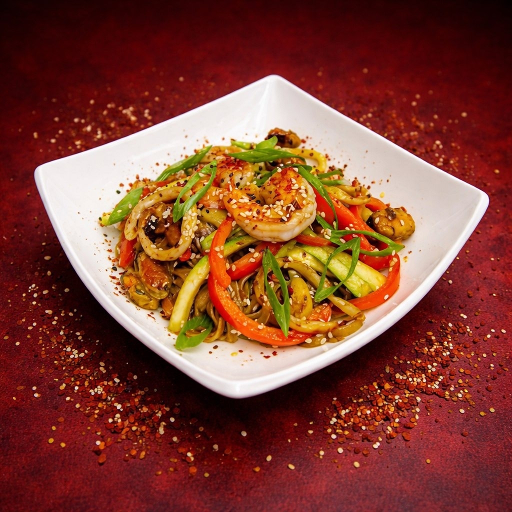 Соба с морепродуктам