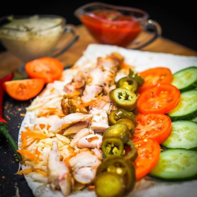 Острая шаверма с курицей