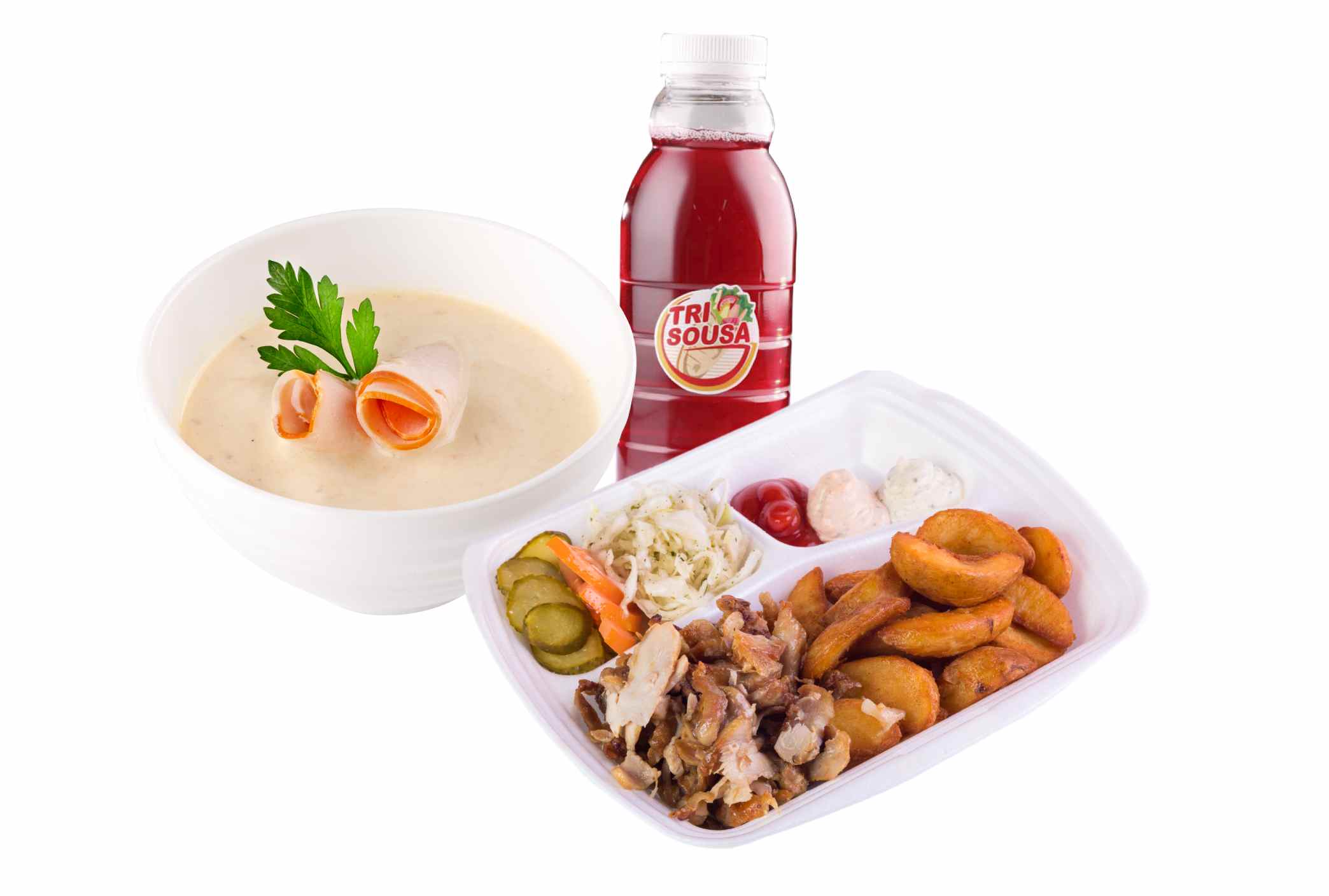 Бизнес-ланч (мясо цыпленка в панировке)