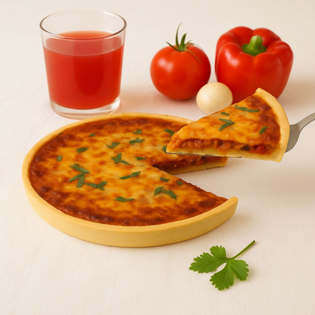 C грибочками, помидорами, нутом, кинзой, средний