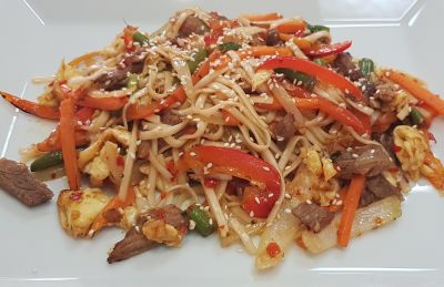 Лапша с говядиной