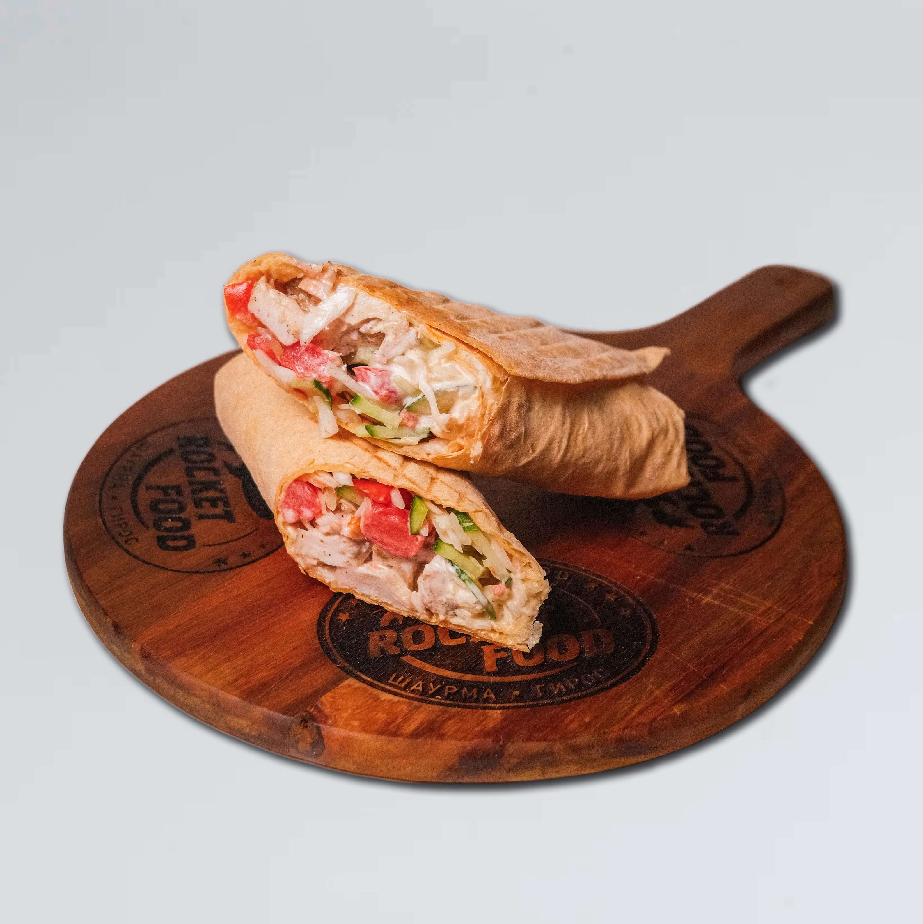 Шаурма сырно-чесночная с куриным шашлыкм