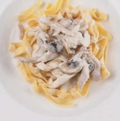 Паста с курицей и грибами