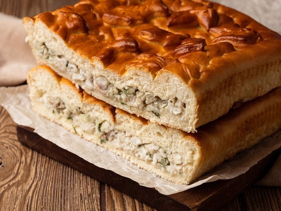 Пирог с муксуном на дрожжевом тесте 1кг