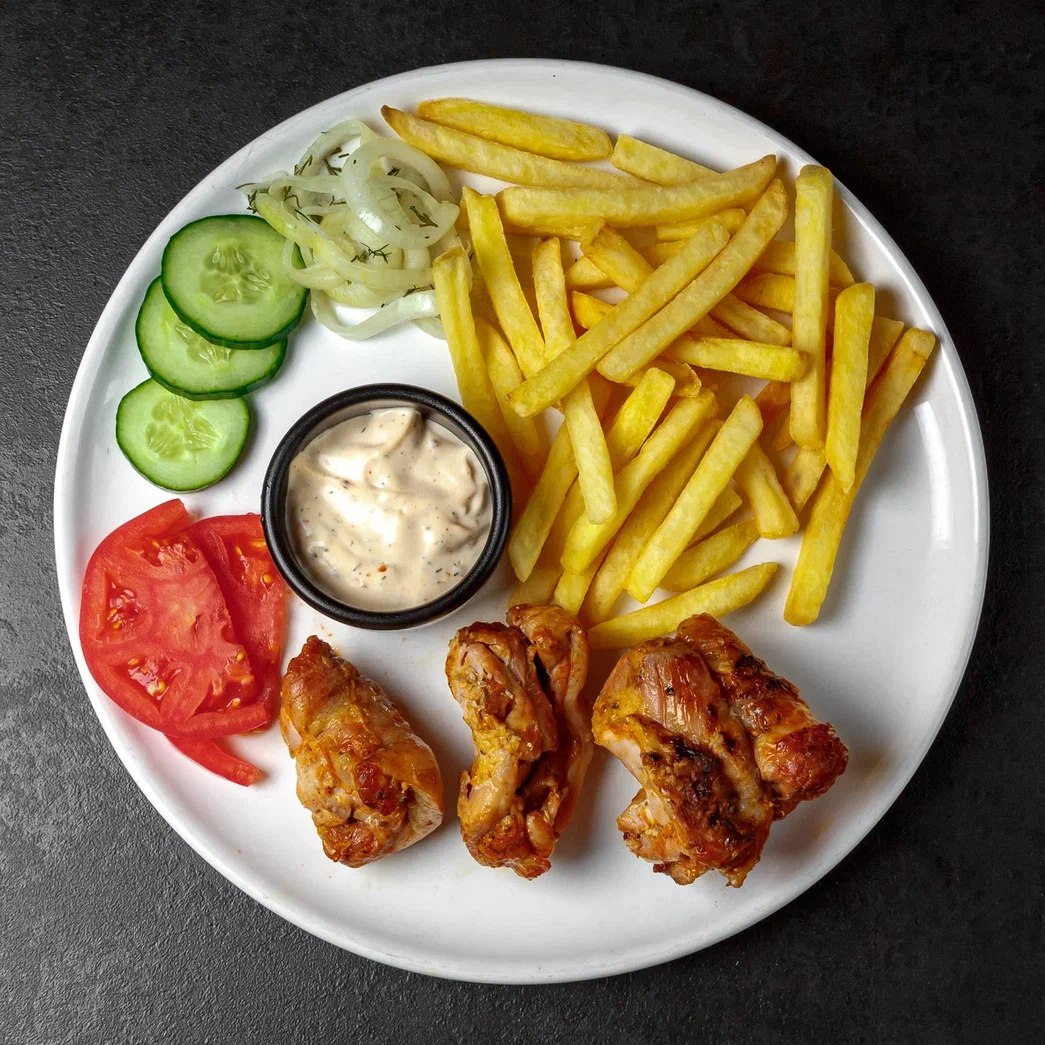 Комплексный обед с куриным шашлыком