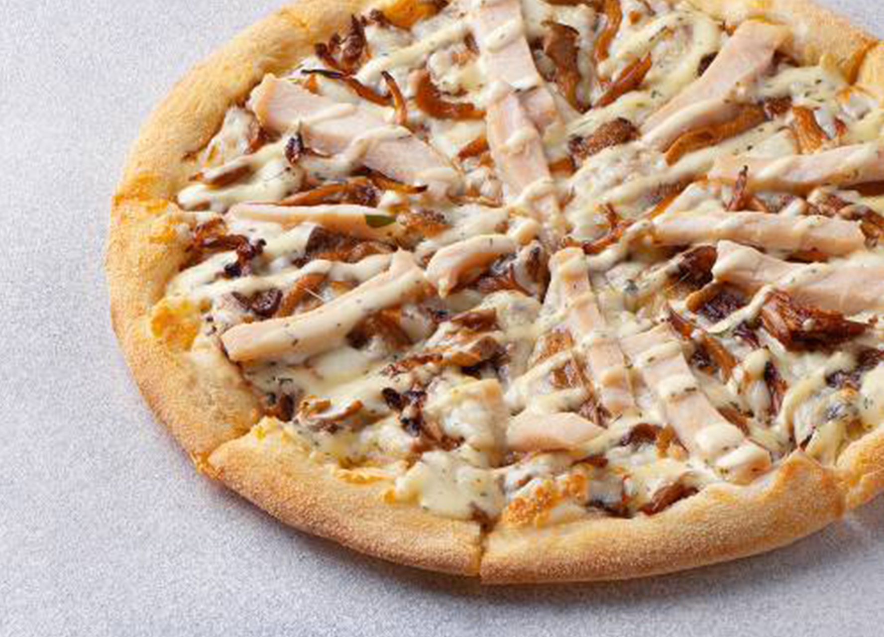 Пицца Грибная с цыплёнком и сулугуни 25 см на тонком