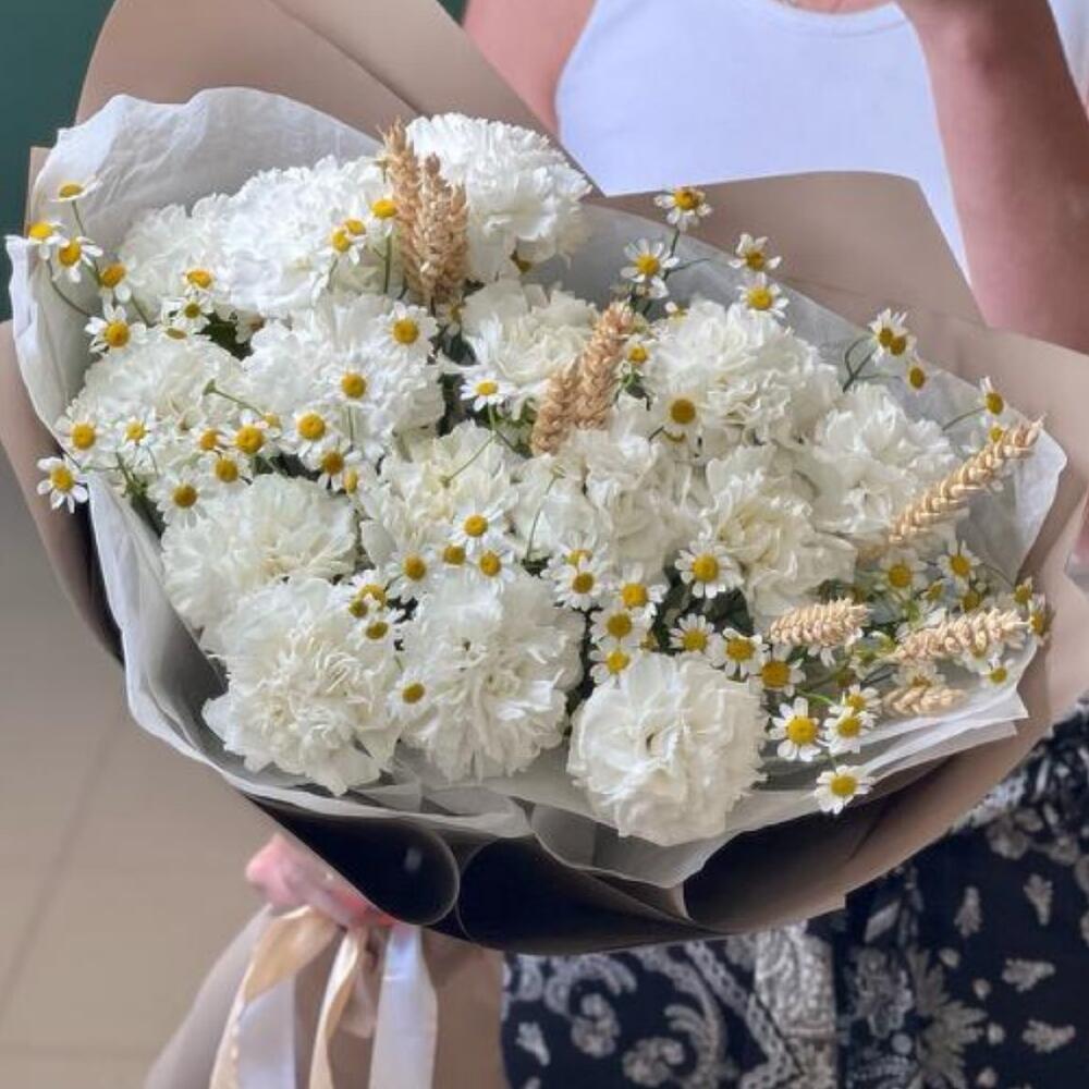 Букет«Прованс»с диант-и,ромаш-й,колос-ми