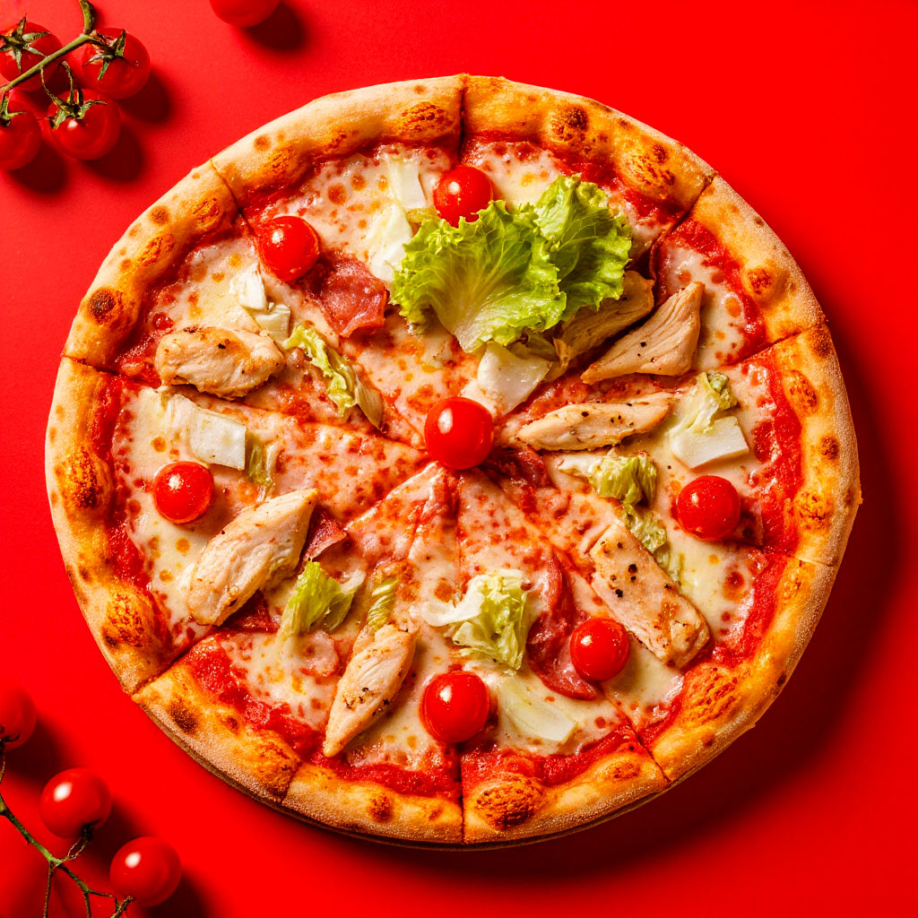 Пицца с курицей и черри 33 см