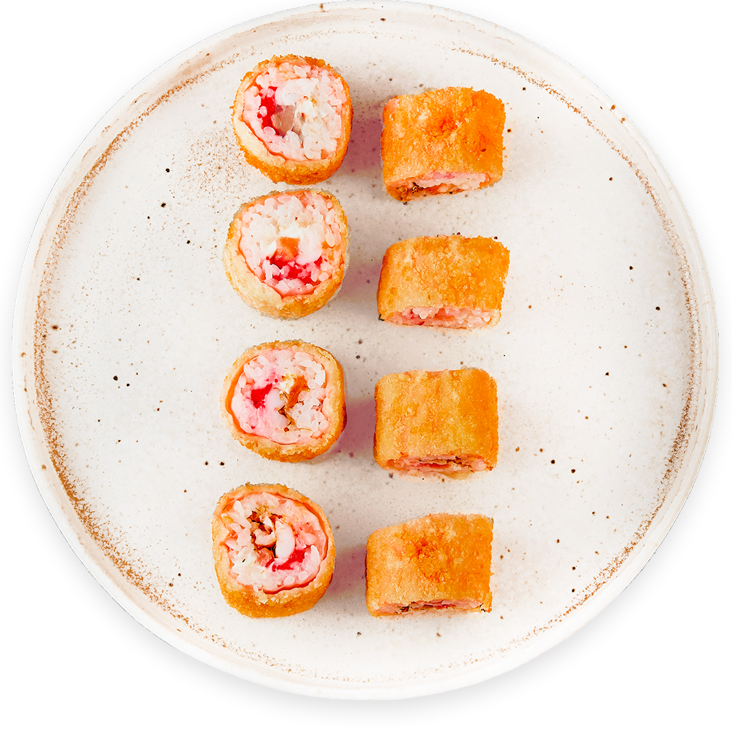 Ролл в листе тофу с лососем и креветкой (8 шт)