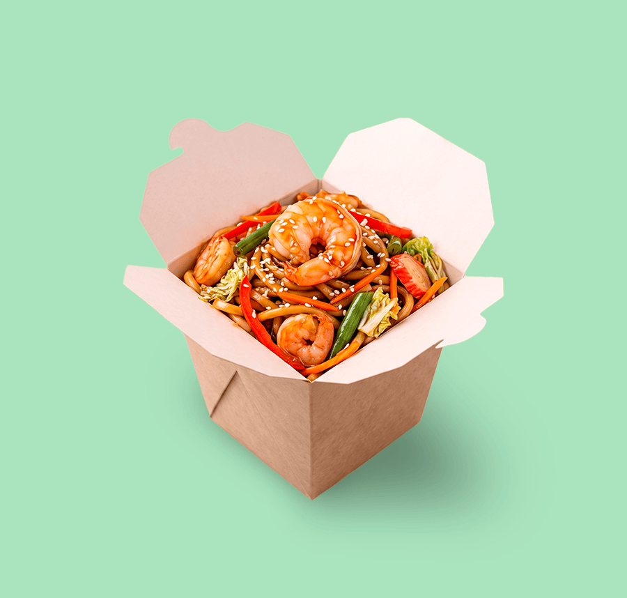 Wok с креветками
